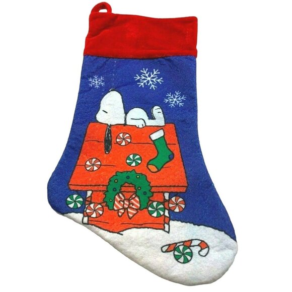 Peanuts Snoopy Christmas Stocking Sleeping on Doghouse Design Holiday Decor - Picture 10 of 10